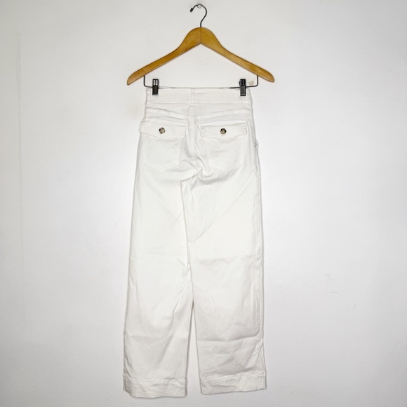 SPANX Women’s Stretch Twill Cropped Wide Leg Pants White Size XS 0/2 - Picture 3 of 8